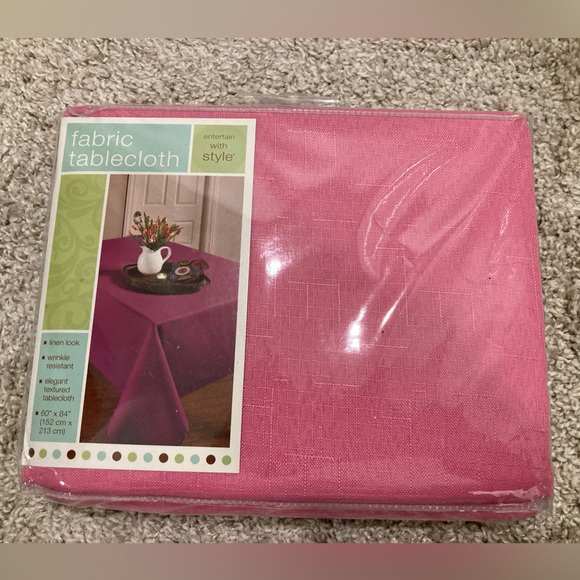 60 by 82 in Barbie Pink Tablecloth - Picture 2 of 2
